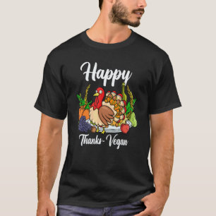 Camiseta Feliz Dia de Ação de Graças Vegano Mundial Vegano