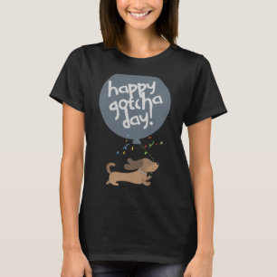Camiseta Feliz Dia de Adoção Cachorro Novo Filhote Adoção A
