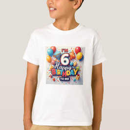 Camiseta Feliz Dia de Aniversário de 6