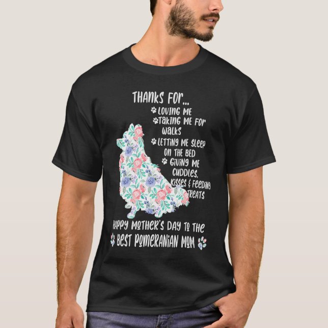 Camiseta Feliz Dia de as mães 2021 Cão-mãe da Pomerânia (Frente)