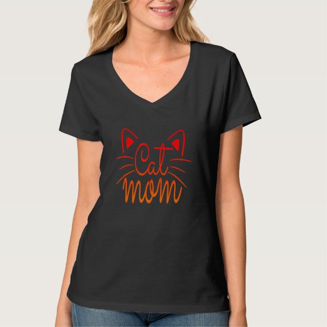 Camiseta Feliz Dia de as mães Cat Mãe Feliz Matemática Prim (Frente)
