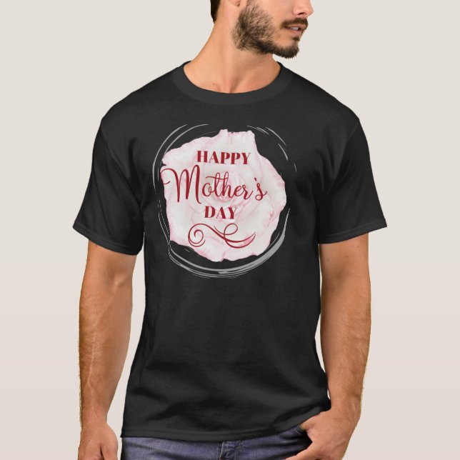 Camiseta Feliz dia de as mães Com Amor E Flores Mamãe Happ (Frente)