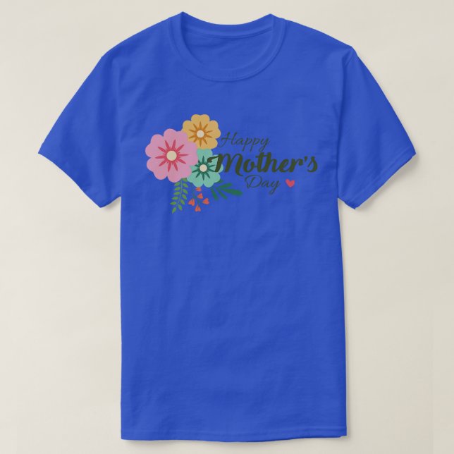 Camiseta Feliz dia de as mães Floral (Frente do Design)