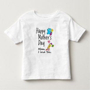 Camiseta Feliz dia de as mães. Mãe, eu te amo.