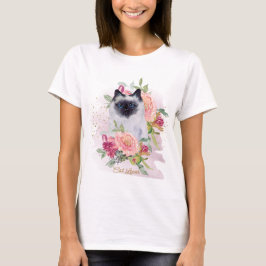 Camiseta Feliz dia de as mães Pet Lover da Mãe de Gato Siam