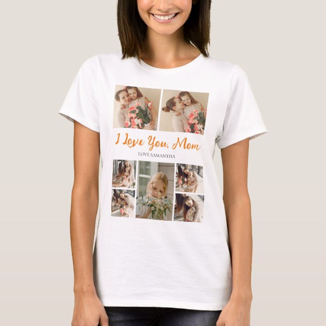 Camiseta Feliz dia de as mães | Script Moderno Simples 7 Fo (Frente)