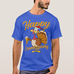 Camiseta Feliz Dia de Bebida Engraçado Ação de Graças
