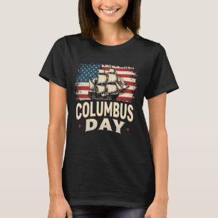 Camiseta Feliz Dia de Columbus de Exploração e Reflexão