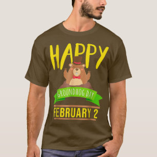 Camiseta Feliz Dia de Marmota Fevereiro 2 Previsão Animal