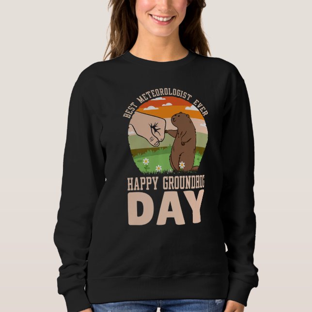 Camiseta Feliz Dia de Marmota Melhor Meteorologista Todos O (Frente)
