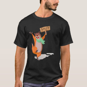 Camiseta Feliz Dia de Marmota - Previsão Marmot Para Primav
