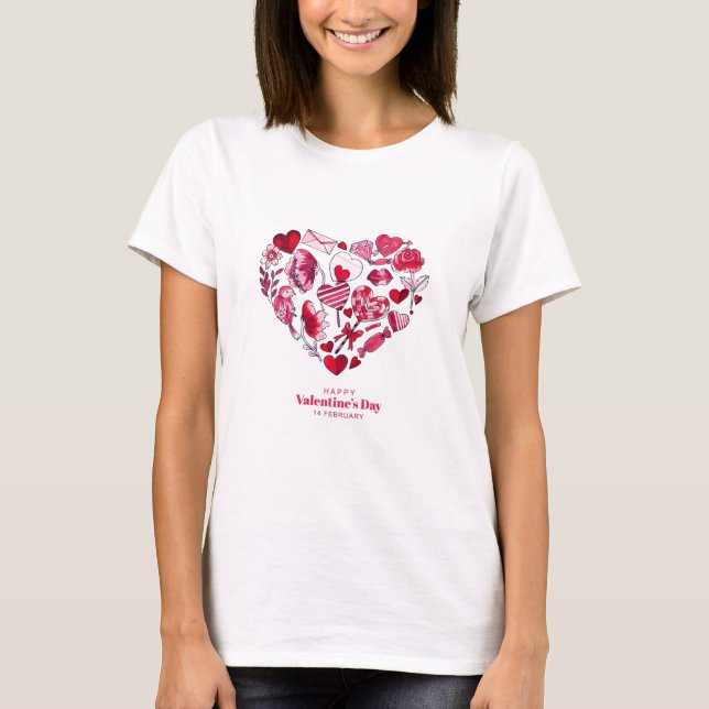 Camiseta "Feliz dia de os namorados - Amor romântico" (Frente)