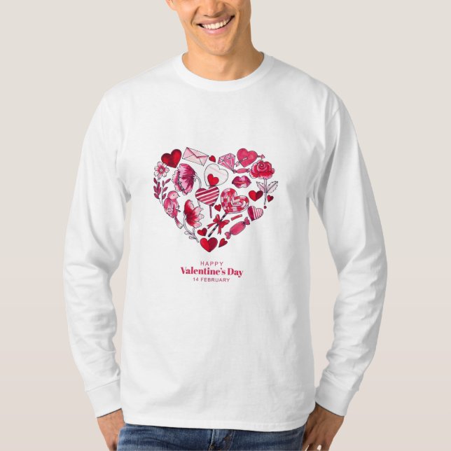 Camiseta "Feliz dia de os namorados - Amor romântico" (Frente)