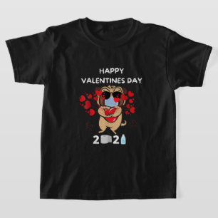 Camiseta Feliz dia de os namorados de máscara cardíaca de