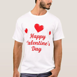 Camiseta Feliz dia de os namorados - Design de Corações Ver