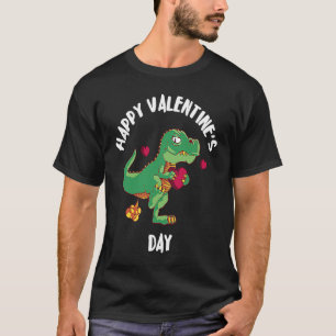 Camiseta Feliz dia de os namorados Dino Hearts rex Love Din