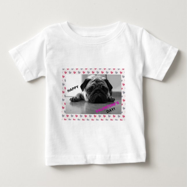 Camiseta Feliz dia de os namorados Pug (Frente)
