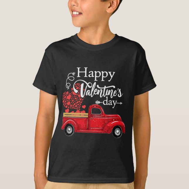 Camiseta Feliz dia de os namorados Red Truck Pickup Red Xad (Frente)