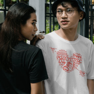 Camiseta Feliz dia de os namorados vermelho