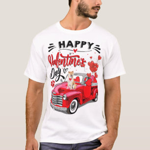 Camiseta Feliz dia de os namorados Vermelho de Cão Cachorro