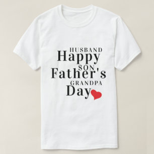 Camiseta Feliz Dia de os pais Ao Marido, Filho E Avô