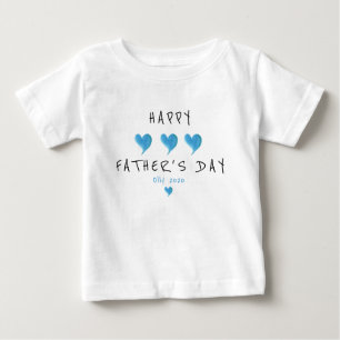 Camiseta Feliz Dia de os pais Bebê-Boi Corações