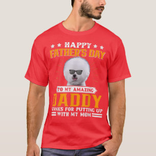 Camiseta Feliz Dia de os pais Bichon Frise Pai Dog Oferece