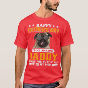 Camiseta Feliz Dia de os pais, Pug, Pai De Cachorro, Presen