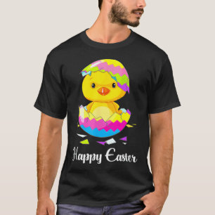 Camiseta Feliz Dia de Páscoa Caça ao Ovo de Galinha Fofa  O