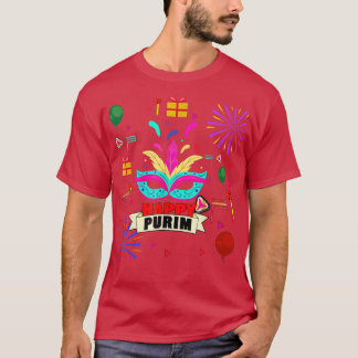 Camiseta Feliz Dia de Purim Adulto de Férias Judaicas Mardi