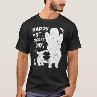 Camiseta Feliz Dia de São Corgi Corgi Cão Dia de São Patríc