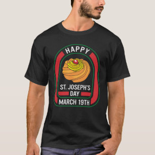 Camiseta Feliz Dia de São José 19 de Março Zeppole Cristo C