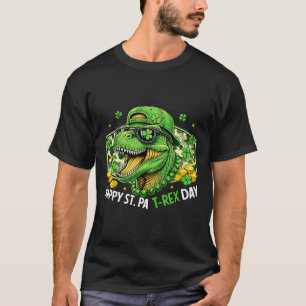 Camiseta Feliz Dia de São Pat-rex Dia dos Dinossauros Camuf