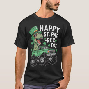 Camiseta Feliz Dia de São Pat-rex Patrick Dinossauro Monstr