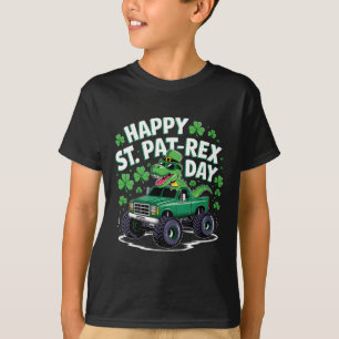 Camiseta Feliz Dia de São Patr-ex Patricks Dinossauro Monst