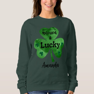 Camiseta Feliz Dia de São Patrício Abencoado e Sortudo
