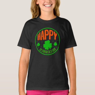 Camiseta Feliz Dia de São Patrício Círculo Desenho
