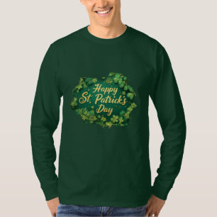 Camiseta Feliz Dia de São Patrício com Design de Trevo