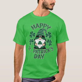 Camiseta Feliz Dia de São Patrício com Gnomo Irlandês