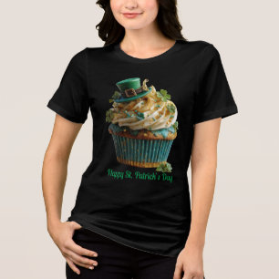 Camiseta Feliz Dia de São Patrício Cupcake Sortudo