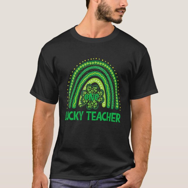 Camiseta Feliz Dia de São Patrício Cute One Lucky Teacher R (Frente)