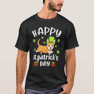 Camiseta Feliz Dia de São Patrício Diversão Corgi São Patrí