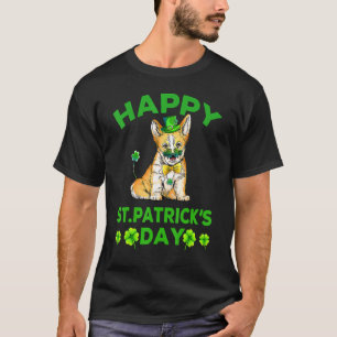Camiseta Feliz Dia de São Patrício Diversão Corgi São Patrí