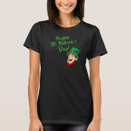 Camiseta Feliz Dia de São Patrício Diversão e Leprechaun Má
