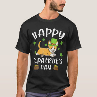 Camiseta Feliz Dia de São Patrício Divertido Corgi do Dia d