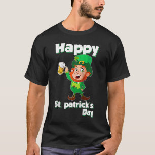 Camiseta Feliz Dia de São Patrício do Bebendo de Cerveja Le