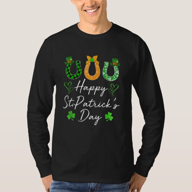 Camiseta Feliz Dia de São Patrício E Cavalo Clássico De Sha (Frente)