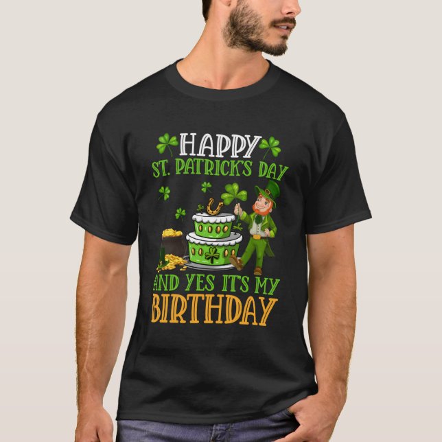 Camiseta Feliz Dia de São Patrício E Sim É O Meu Leprechaun (Frente)