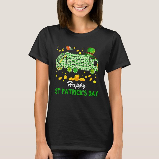 Camiseta Feliz Dia de São Patrício Engraçado Leprechaun Gar (Frente)