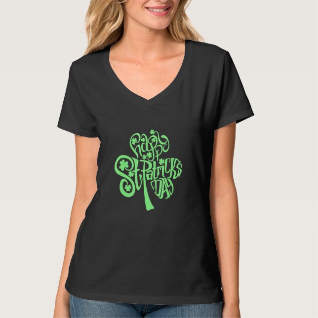Camiseta Feliz Dia de São Patrício Funny Saint Patrick Iris (Frente)